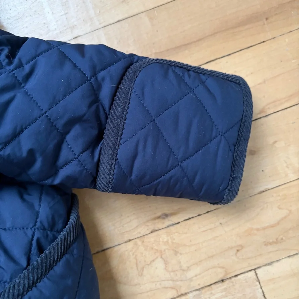 RALPH LAUREN Size 6M Baby MSRP‎ $135 Hooded Barn Bunting Navy  Quilted Snowsuit